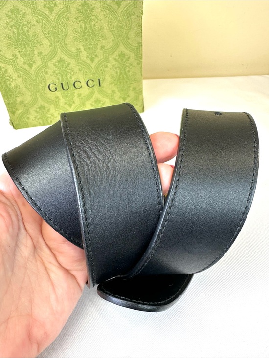 Gucci GG Marmont black leather belt Italy size 85/34 32”-36” 1.5”w, Box, COA main image 8
